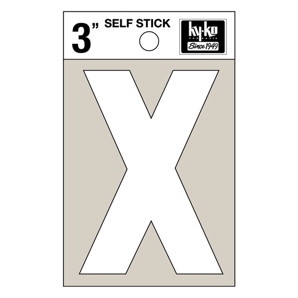 Hy-Ko 3In White Vinyl Letter X, 10PK A30534 - main